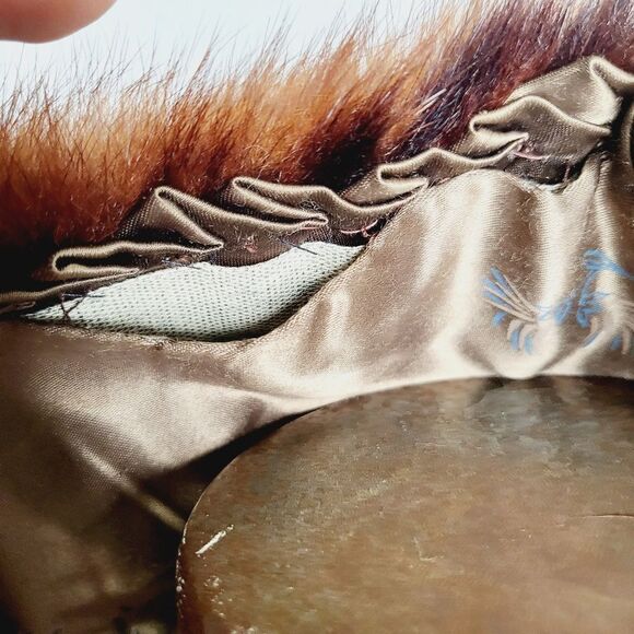 Vintage 1950s mink fur wrap stole cape bride wedding winter bride - Picture 13 of 15